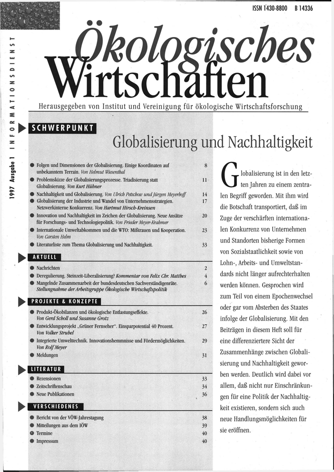					Ansehen Bd. 12 Nr. 1 (1997): Globalisierung und Nachhaltigkeit
				